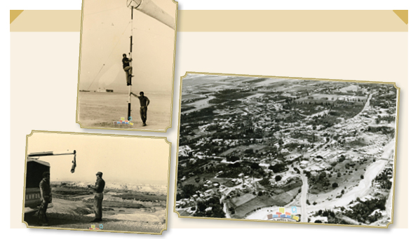 מימין: צילום אוויר יריחו
משמאל למטה: עמי פרנק מזרחית ליריחו -עמי מטפס על העמוד שבראשו שק הרוח
משמאל למעלה: עמי פרנק באזור יריחו